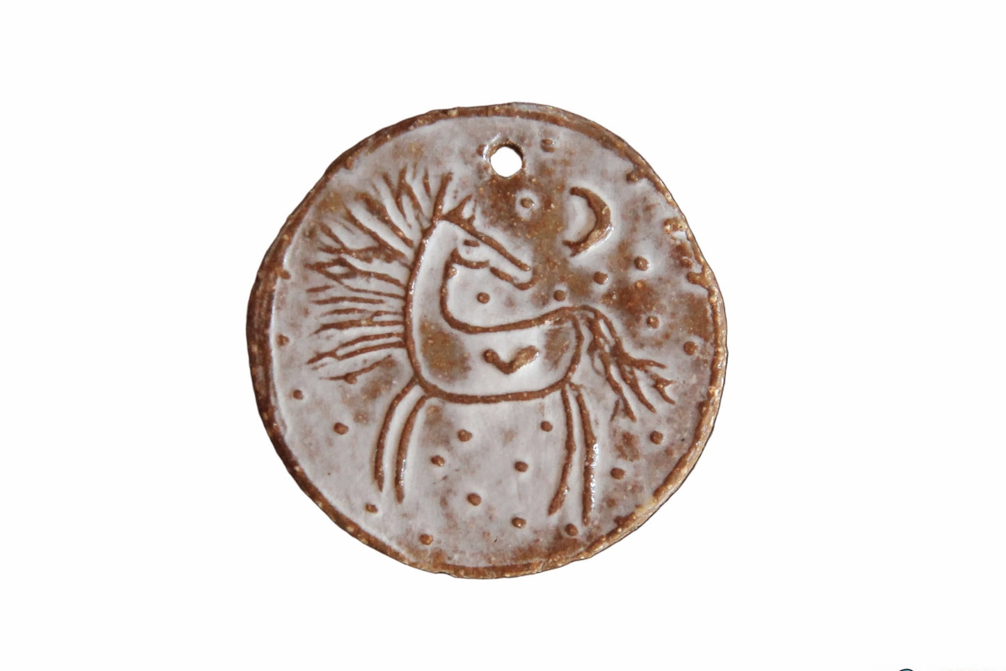 Rustic Stoneware Horse Pendant