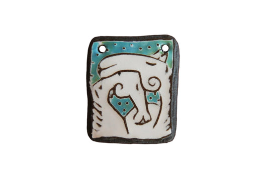 HORSE LOVE ceramic focal pendant