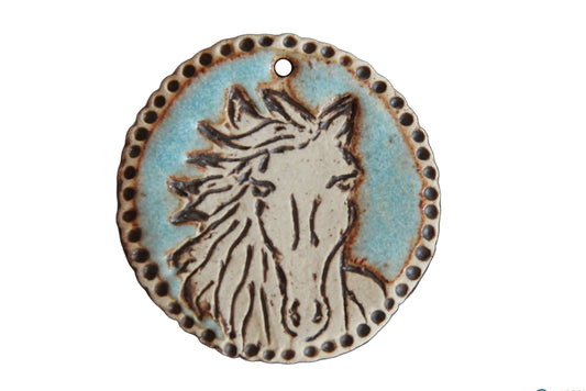Horse head... Rustic Stoneware Pendant