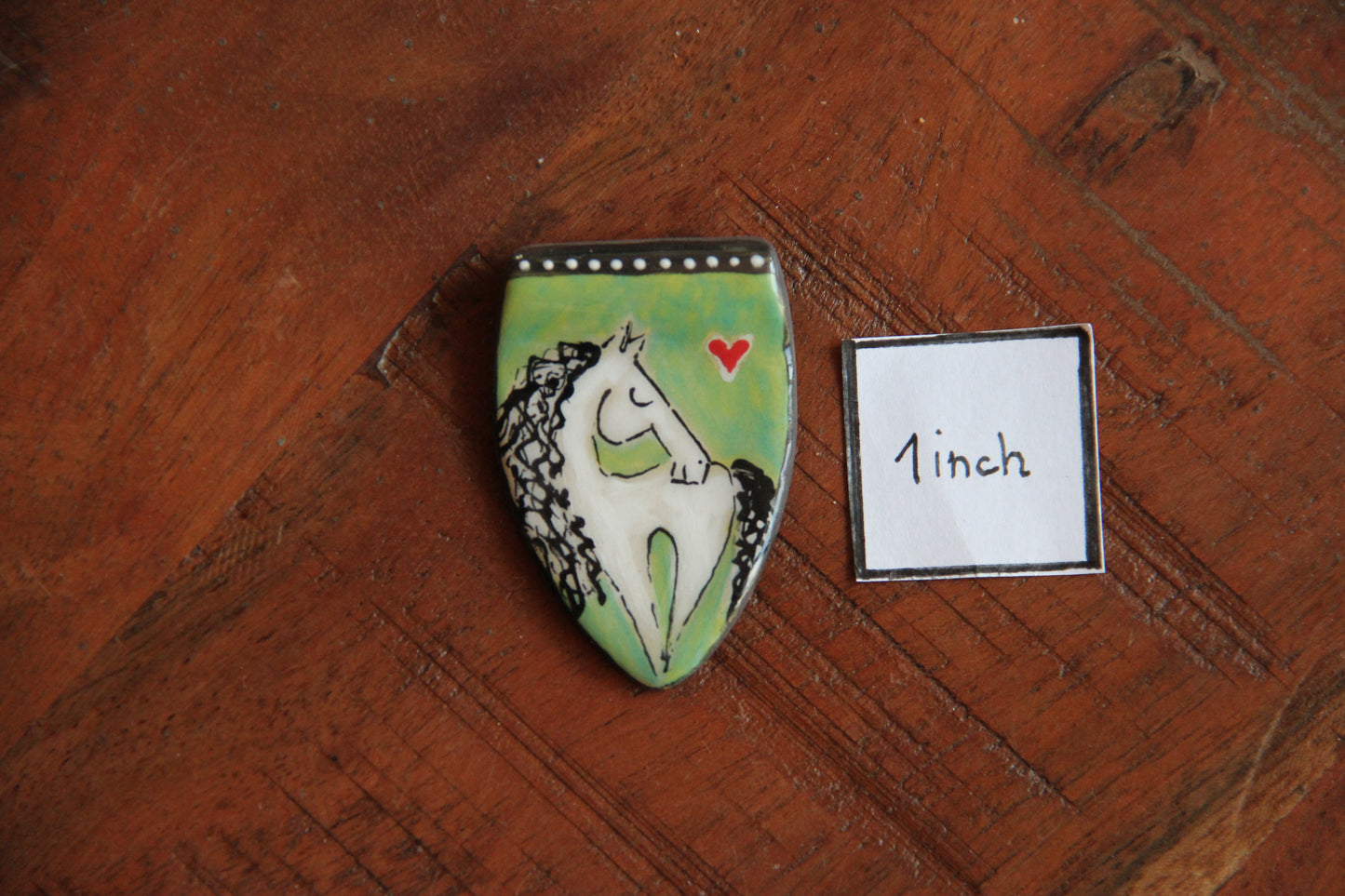HORSE LOVE ceramic FOCAL PENDANT