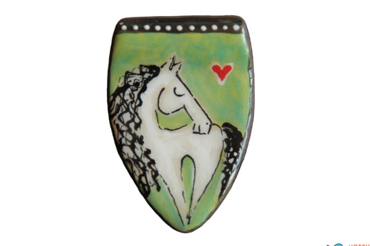 HORSE LOVE ceramic FOCAL PENDANT
