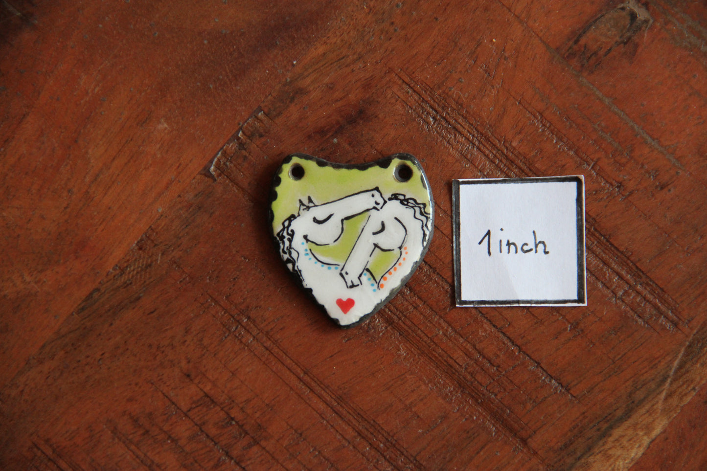 HORSE LOVE ceramic FOCAL PENDANT