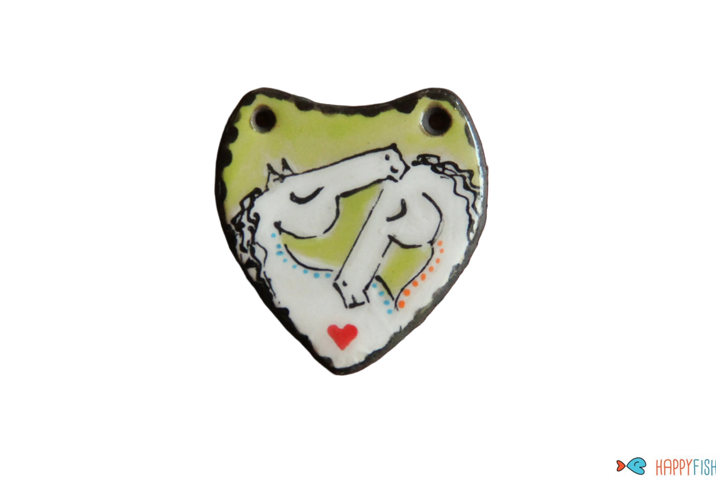 HORSE LOVE ceramic FOCAL PENDANT