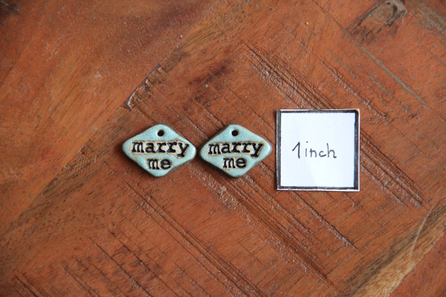 MARRY ME... a pair of ceramic charms