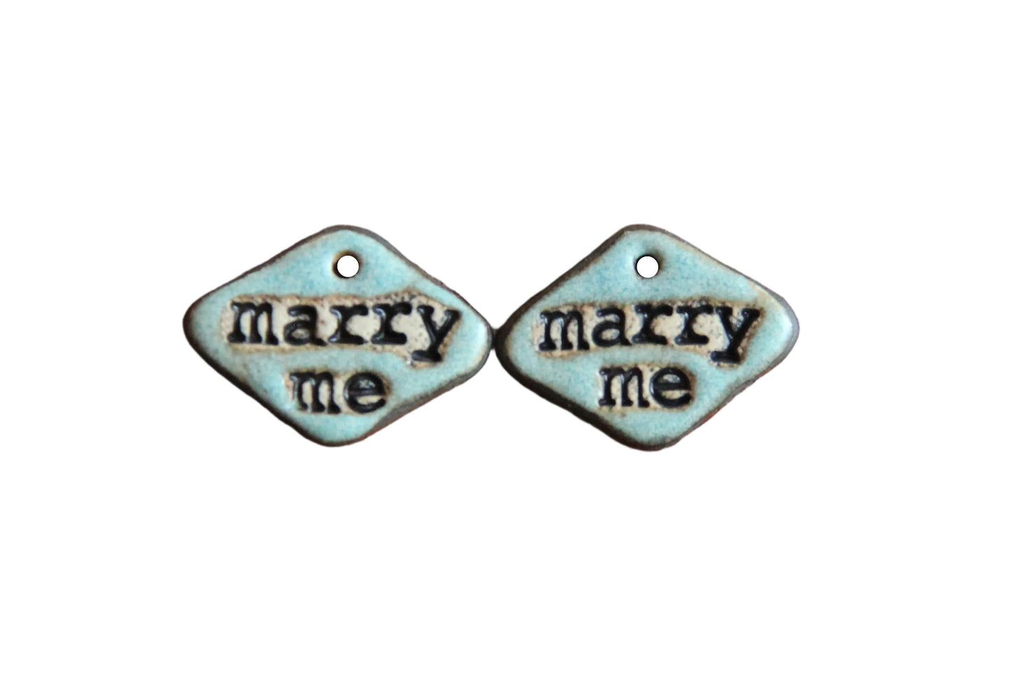 MARRY ME... a pair of ceramic charms