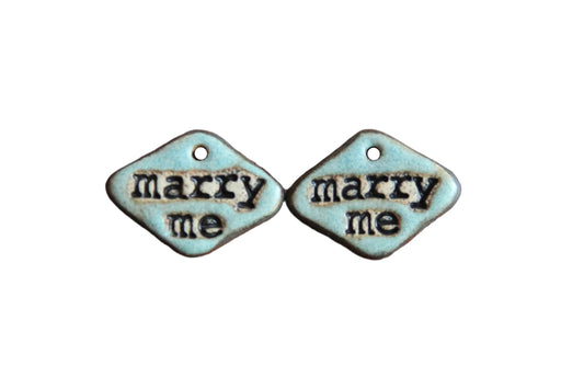 MARRY ME... a pair of ceramic charms