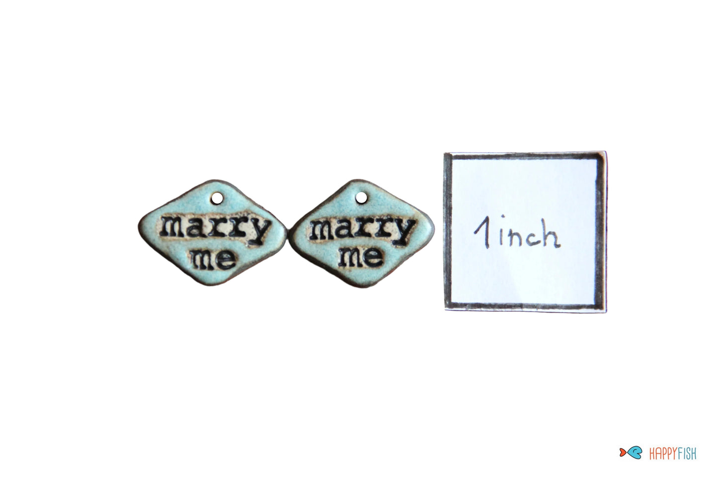 MARRY ME... a pair of ceramic charms