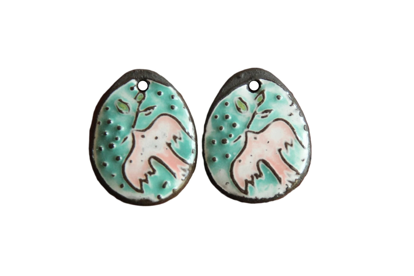 PEACE DOVE... ceramic earring dangles