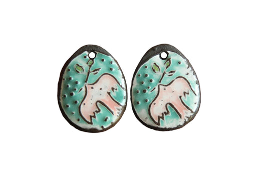 PEACE DOVE... ceramic earring dangles