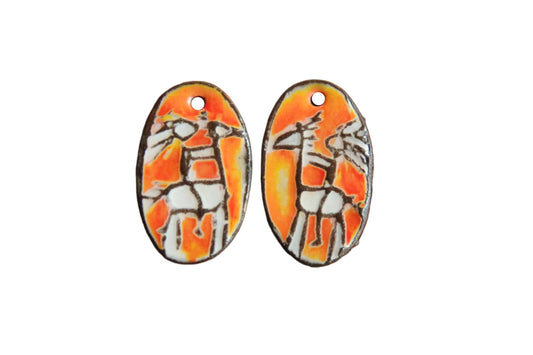 Riding my horse... a pair of ceramic earring dangles