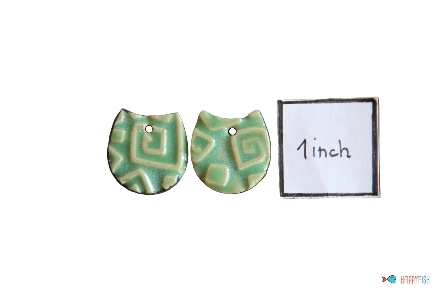 Green ceramic earring beads
