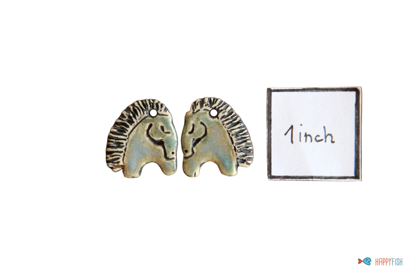 Horses Rustic Stoneware Earring Pair