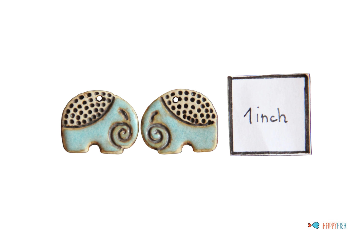 Elephants - ceramic earring dangles