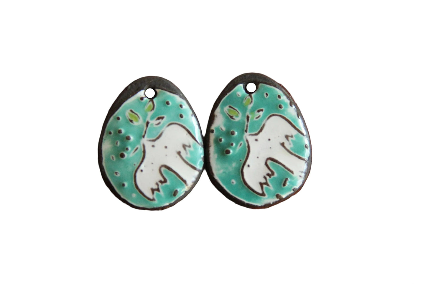 PEACE DOVE... ceramic earring dangles