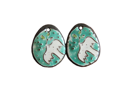 PEACE DOVE... ceramic earring dangles