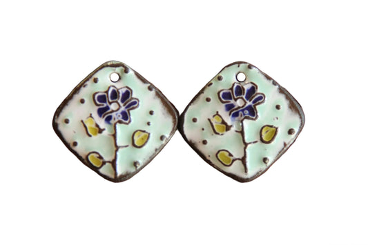FLOWER ceramic earring dangles