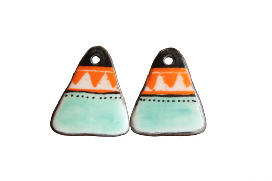 Triangle shaped ceramic earring beads