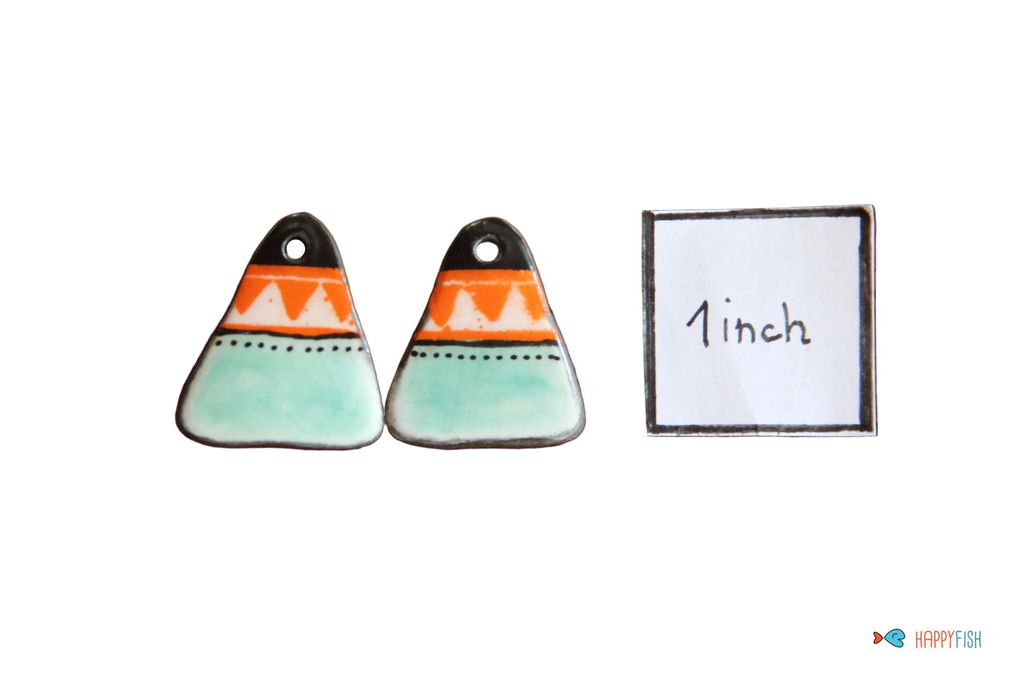 Triangle shaped ceramic earring beads