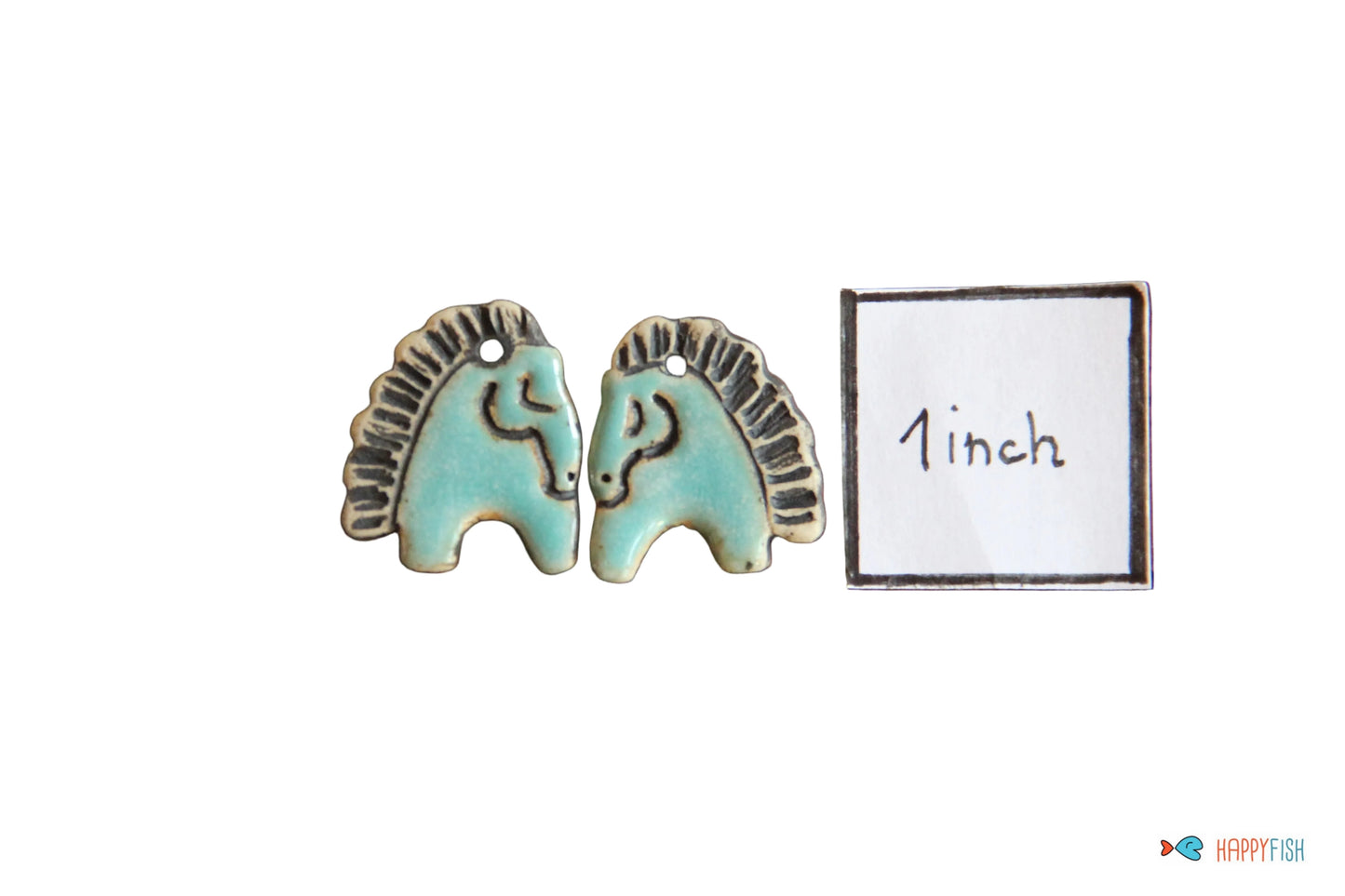 Horses Rustic Stoneware Earring Pair