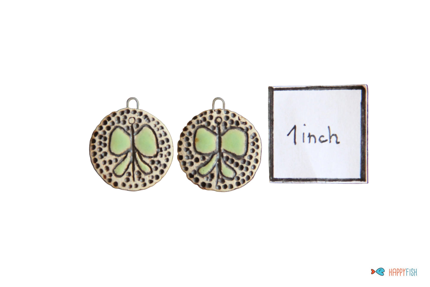 Butterflies... rustic pair, ceramic earring dangles