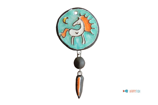 HORSE ceramic pendant