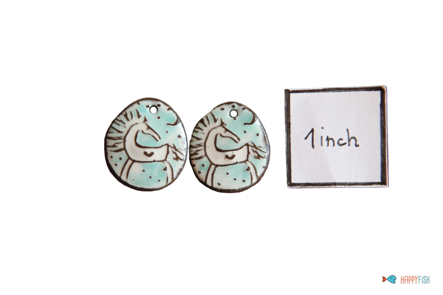 Horses... a pair of ceramic earring dangles