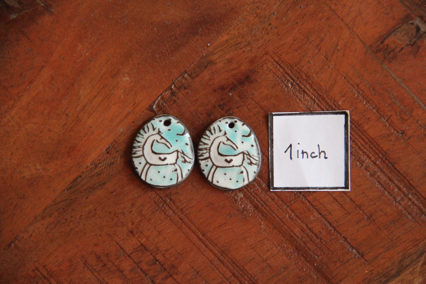 Horses... a pair of ceramic earring dangles