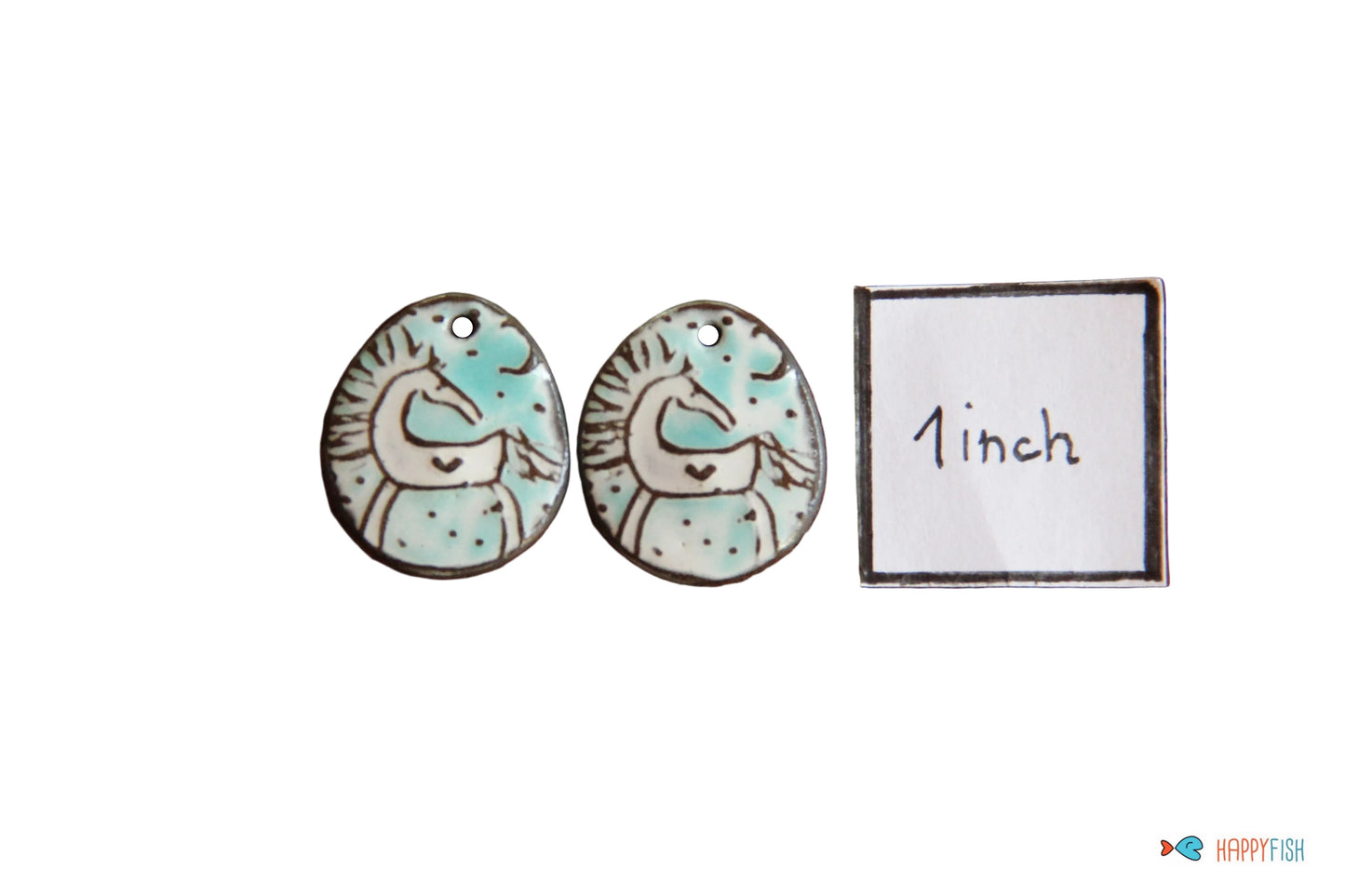 Horses... a pair of ceramic earring dangles