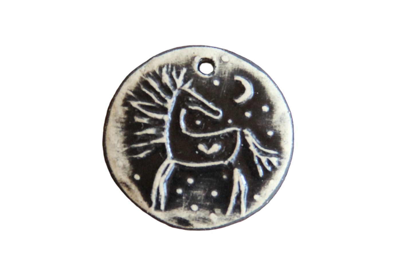 Black Stoneware Horse Pendant