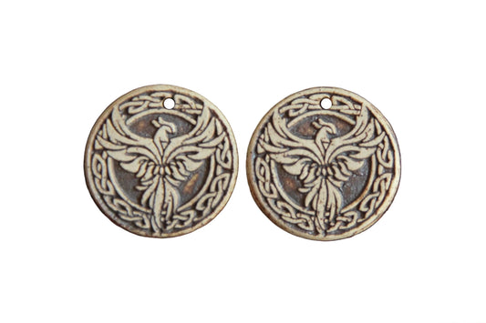 RENEWAL AND HOPE - Rising Phoenix Bird - rustic beads