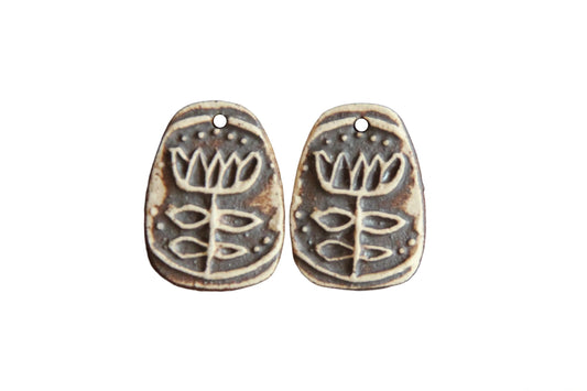 FOLK FLOWER rustic natural earring dangles