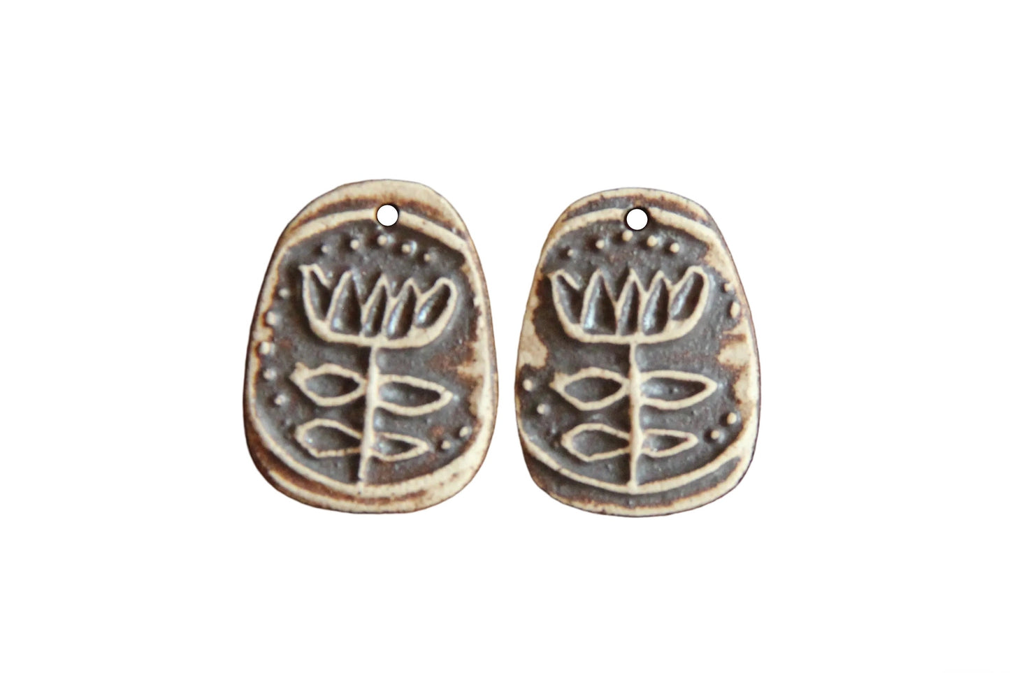 FOLK FLOWER rustic natural earring dangles