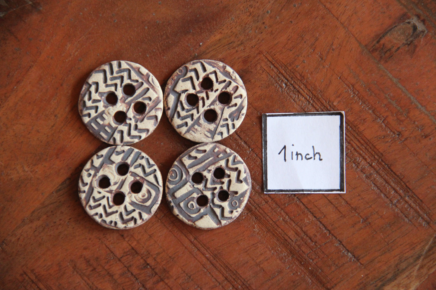 Rustic natural styled buttons 4 pieces
