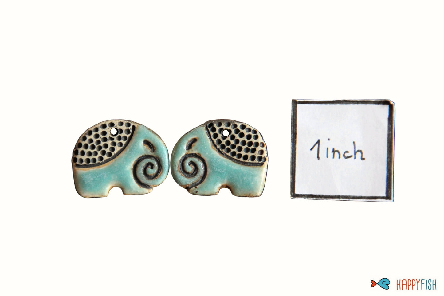 Elephants - ceramic earring dangles