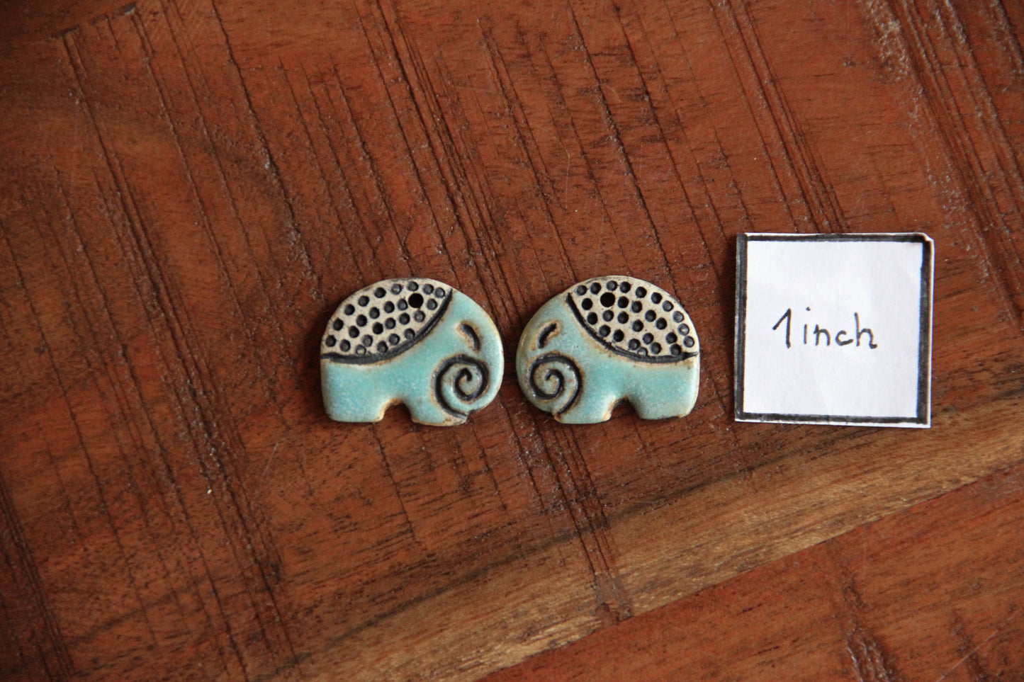 Elephants - ceramic earring dangles