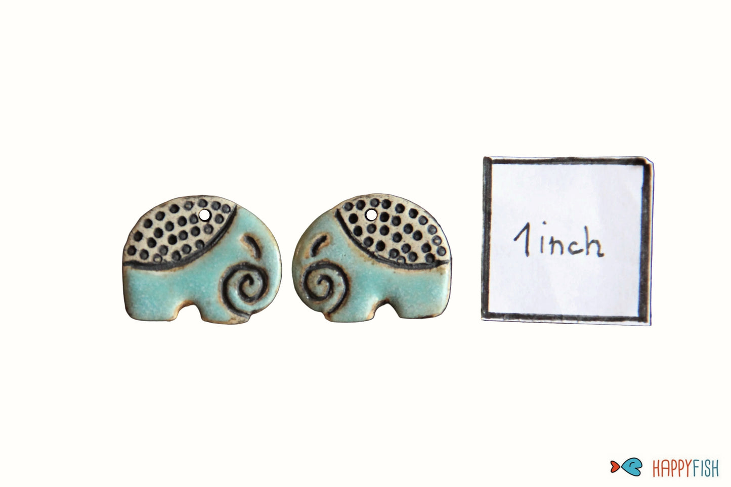 Elephants - ceramic earring dangles