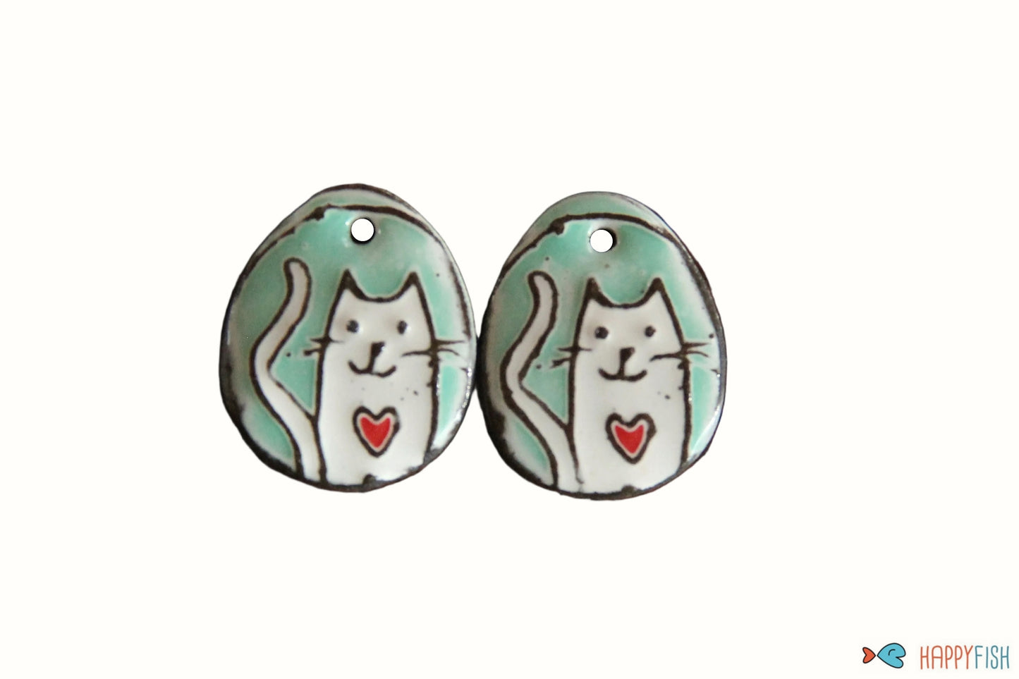 Kitty - ceramic earring dangles