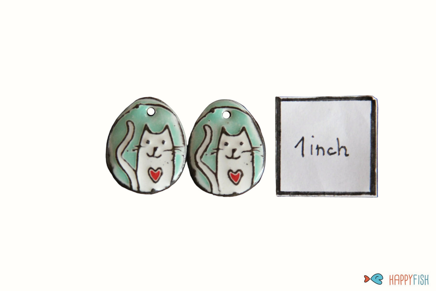 Kitty - ceramic earring dangles