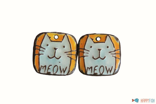 Kitty - ceramic earring dangles
