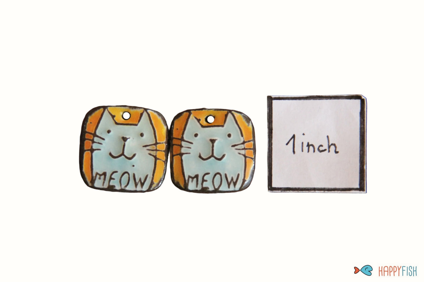 Kitty - ceramic earring dangles