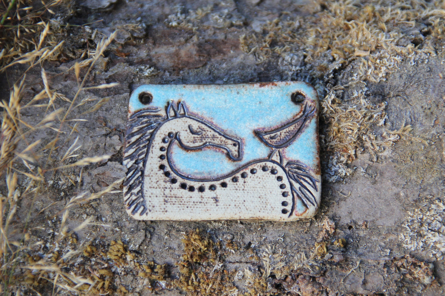 Quiet conversation - Rustic Stoneware Pendant