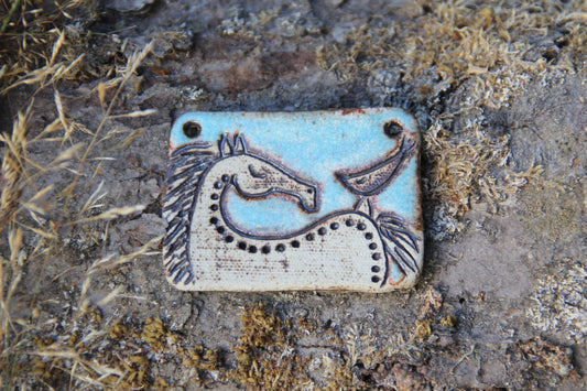 Quiet conversation - Rustic Stoneware Pendant