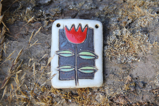 Tulip Rustic Stoneware Pendant
