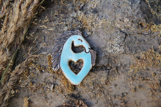 Horse with a Heart - Stoneware Rustic Pendant