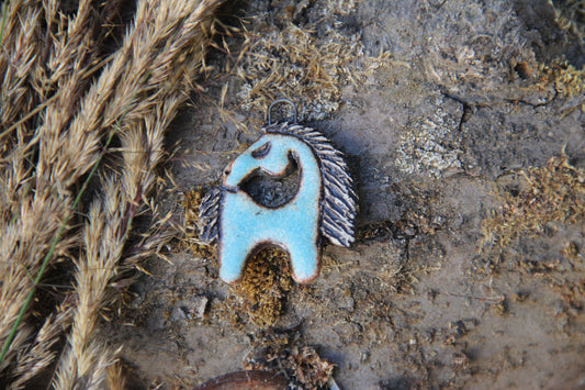 Horse Stoneware Rustic Pendant