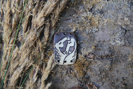 HORSE LOVE rustic stoneware bracelet bar