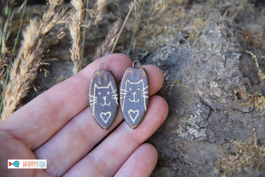 SALE SECTION - a pair of ceramic earring dangles