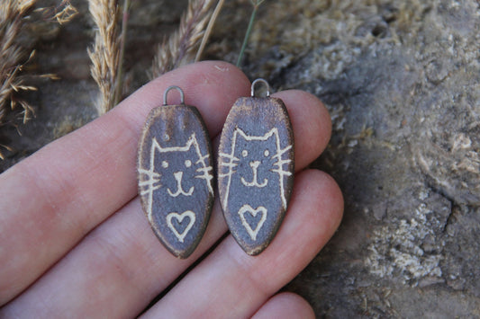 SALE SECTION - a pair of ceramic earring dangles
