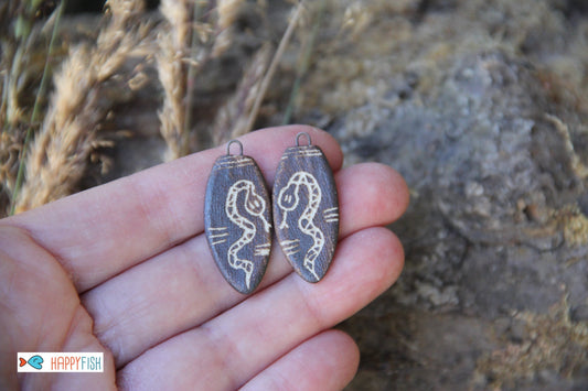 SALE SECTION - a pair of ceramic earring dangles