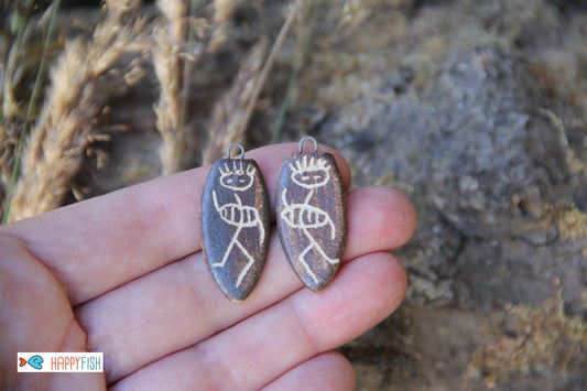 SALE SECTION - a pair of ceramic earring dangles